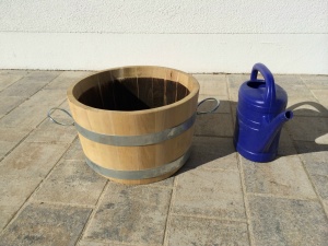 Pflanzkübel Blumenbottich Pflanztrog Holzfass 40x25cm 300