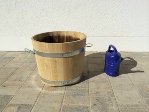 Pflanzkübel Blumenbottich Pflanztrog Holzfass 50 x 40 cm 300