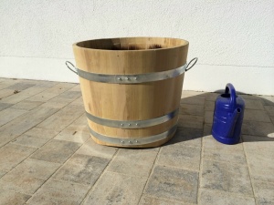 Pflanzkübel Blumenbottich Pflanztrog Holzfass 60x50cm 300