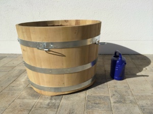Pflanzkübel Blumenbottich Pflanztrog Holzfass 70x60cm 300